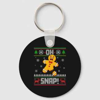 Oh Snap Gingerbread Man Cookie Baking Ugly Christm Key Ring