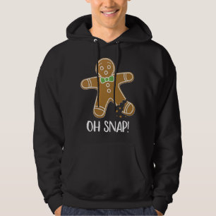 Oh Snap Gingerbread Man Cookie Broken Leg Funny Hoodie