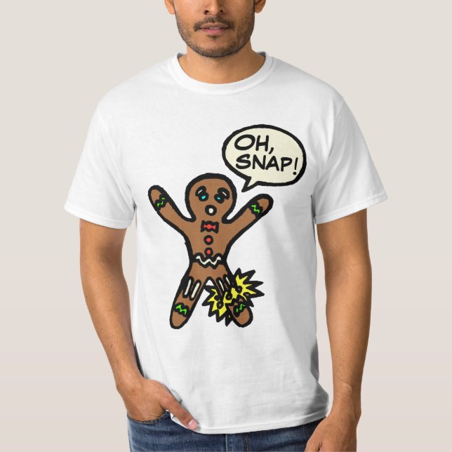 Oh Snap Gingerbread Man Cookie Christmas Shirt (Front)