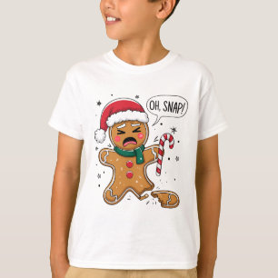 Oh Snap Gingerbread Man Cute Christmas Cookie King T-Shirt