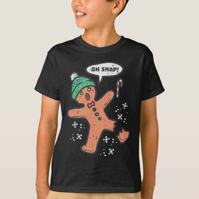 Oh Snap Gingerbread Man Fun Christmas Xmas Men Wom T-Shirt (Front)