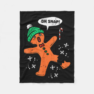 Oh Snap Gingerbread Man Funny Christmas Xmas Men W Fleece Blanket