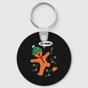 Oh Snap Gingerbread Man Funny Christmas Xmas Men W Key Ring