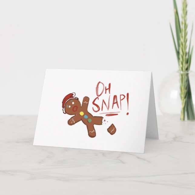 Oh Snap Gingerbread Man Holiday Card (Front)