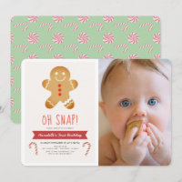 Oh Snap Gingerbread Man Kids Photo Birthday