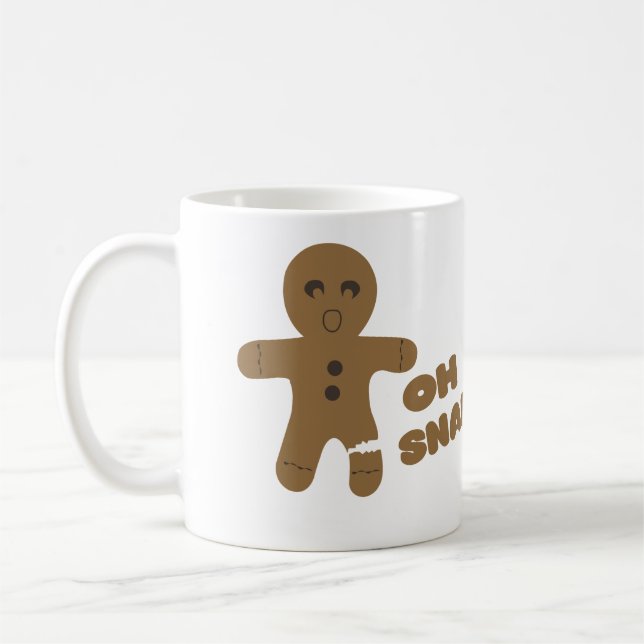 oh snap, gingerbread man, merry christmas coffee mug (Left)