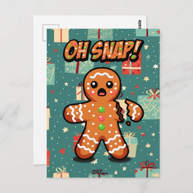 Oh Snap! Gingerbread Man Postcard (Front/Back)
