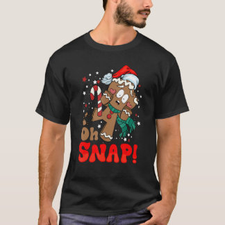 Oh Snap Gingerbread Man Retro Christmas Family Mat T-Shirt