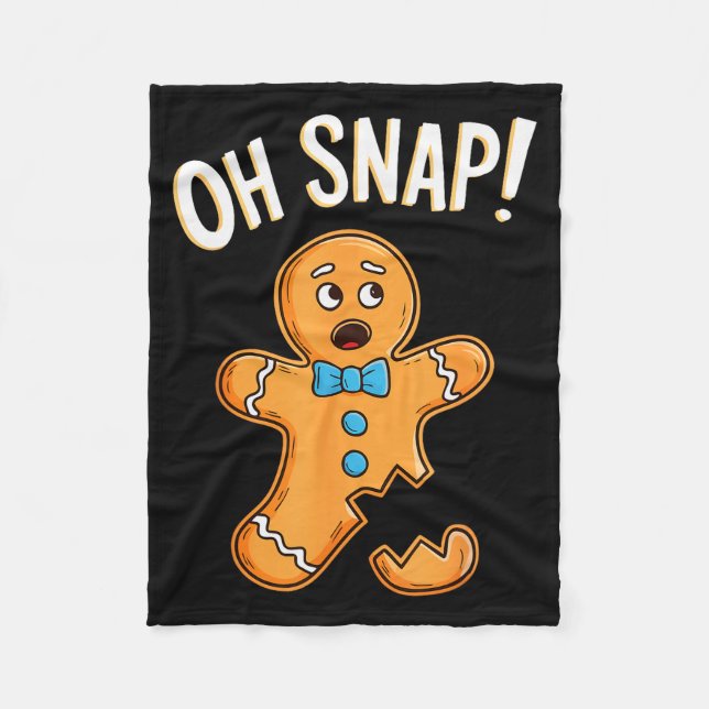 Oh Snap Gingerbread Man Shirt Adult Kids Men Women Fleece Blanket (Front)