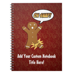 Oh Snap, Gingerbread Man with Broken Leg Spiral Notebook