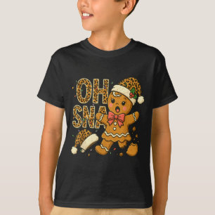 Oh Snap Gingerbread Santa Hat Funny Christmas Cook T-Shirt