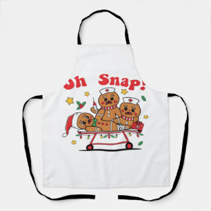 Oh Snap Gingerbread School Nurse Christmas Classic Apron
