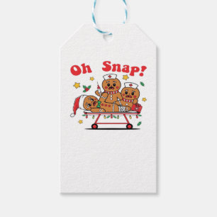 Oh Snap Gingerbread School Nurse Christmas Classic Gift Tags