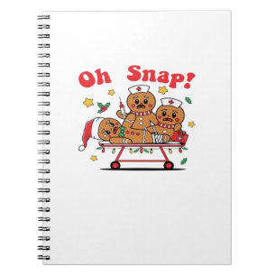 Oh Snap Gingerbread School Nurse Christmas Classic Notebook