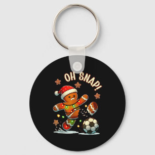 Oh Snap Gingerbread Soccer Xmas Light Holiday  Key Ring