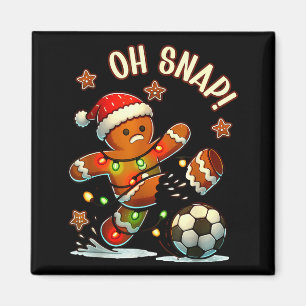 Oh Snap Gingerbread Soccer Xmas Light Holiday  Magnet