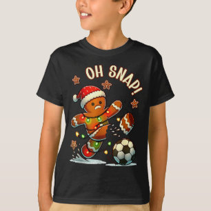 Oh Snap Gingerbread Soccer Xmas Light Holiday  T-Shirt