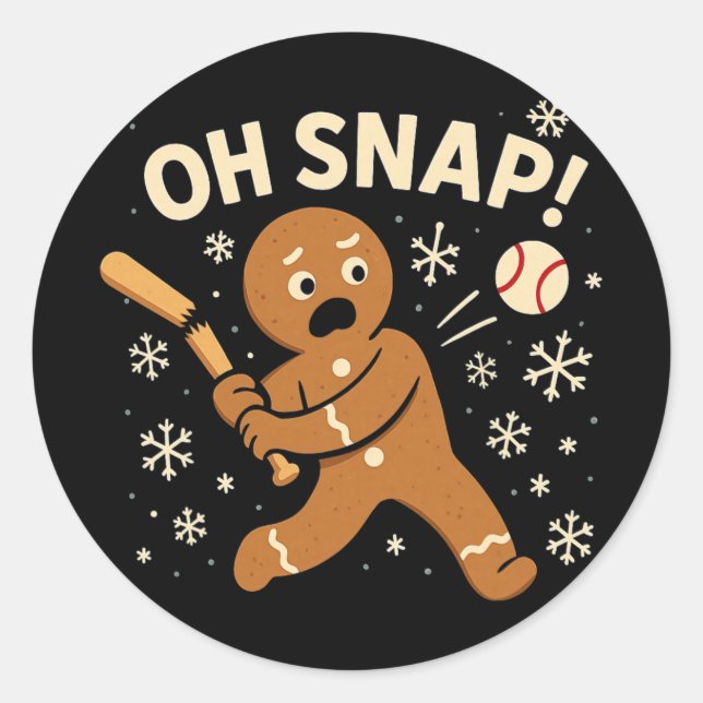 Oh Snap Gingerbreadman Christmas Sell _1  Classic Round Sticker (Front)