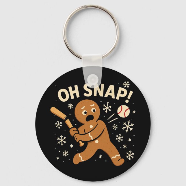 Oh Snap Gingerbreadman Christmas Sell _1  Key Ring (Front)