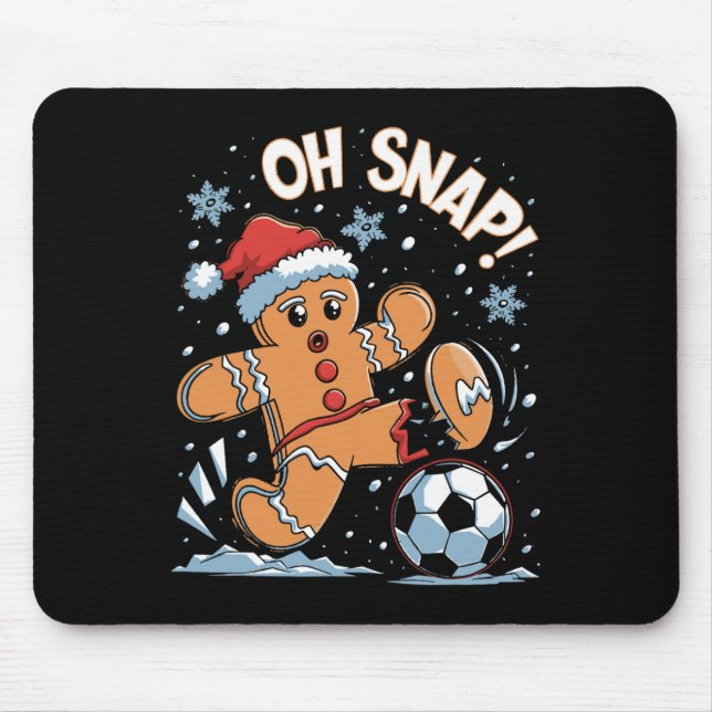 Oh Snap Gingerbreadman Christmas Soccer 1  Mouse Pad (Front)