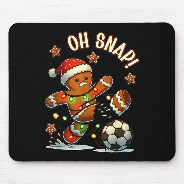 Oh Snap Gingerbreadman Christmas Soccer 2  Mouse Pad (Front)