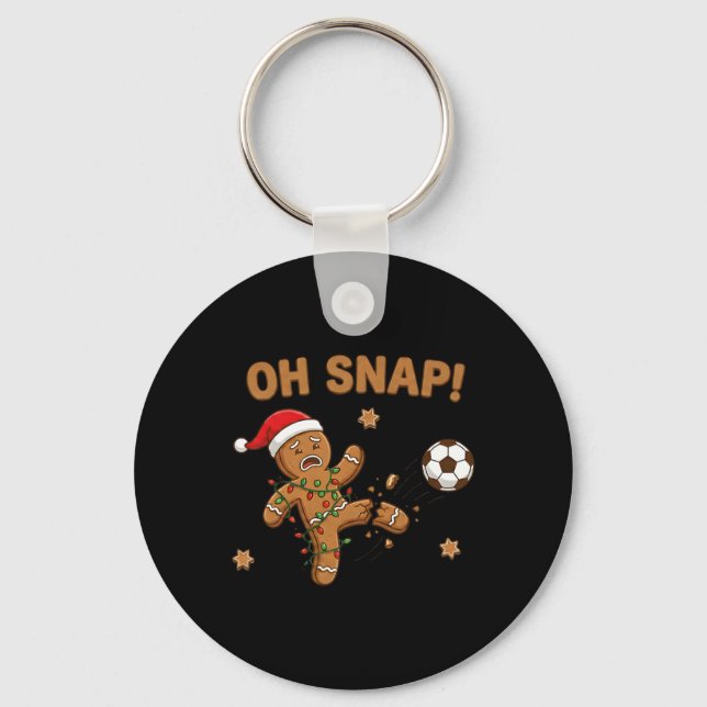 Oh Snap Gingerbreadman Christmas Soccer  Key Ring (Front)