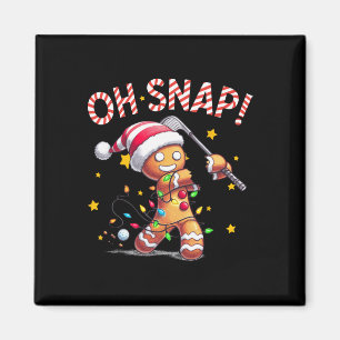 Oh Snap Gingerbreadman Golfer Golf Christmas Golfi Magnet