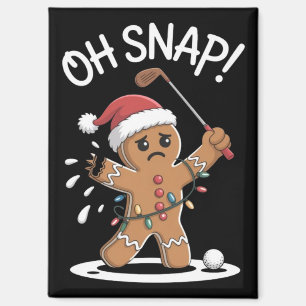 Oh Snap Gingerbreadman Golfer Golf Christmas Xmas Magnet