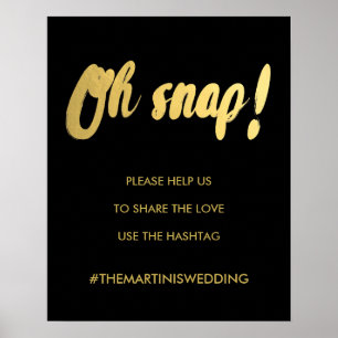 OH SNAP hashtag gold glam sign editable colour