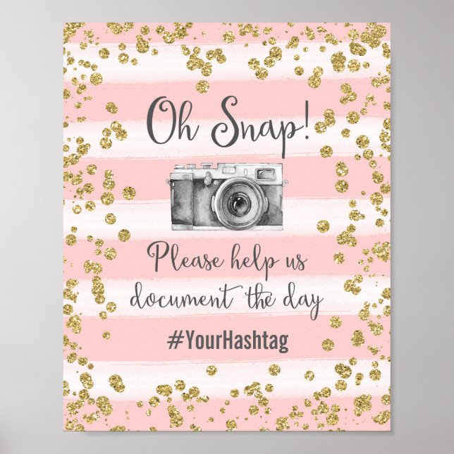 Oh Snap Hashtag Wedding Poster Print (Front)