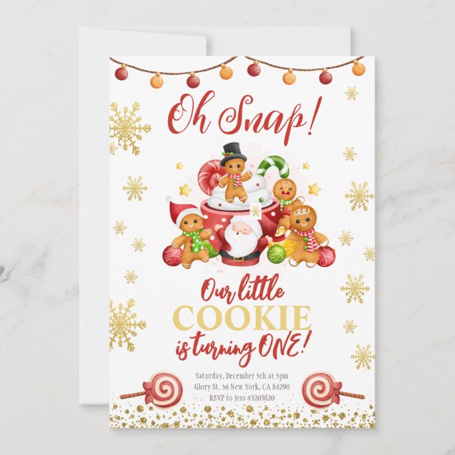 Oh snap our little cookie Birthday Invitation (Front)