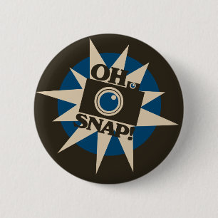 Oh Snap Retro Camera 6 Cm Round Badge
