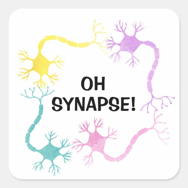 Oh Snap! Science Neuron Biology Teacher Funny Square Sticker (Front)