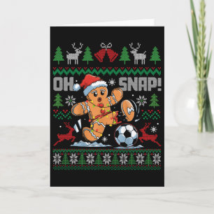 Oh Snap Soccer Gingerbreadman Christmas Ugly Xmas  Card