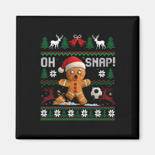 Oh Snap Soccer Gingerbreadman Christmas Ugly Xmas Magnet