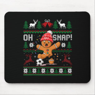 Oh Snap Soccer Gingerbreadman Christmas Ugly Xmas  Mouse Pad