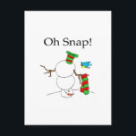 Oh Snap! (UD Snowman) Holiday Postcard<br><div class="desc">Oh Snap! (UD Snowman)</div>