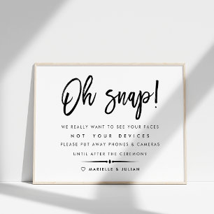 Oh Snap   Unplugged Ceremony Wedding Poster 2
