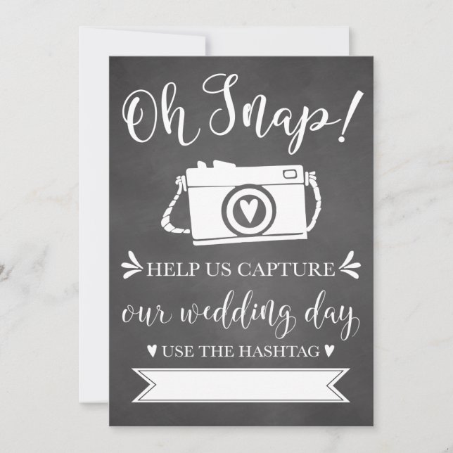 Oh Snap Wedding Hashtag Sign (Front)