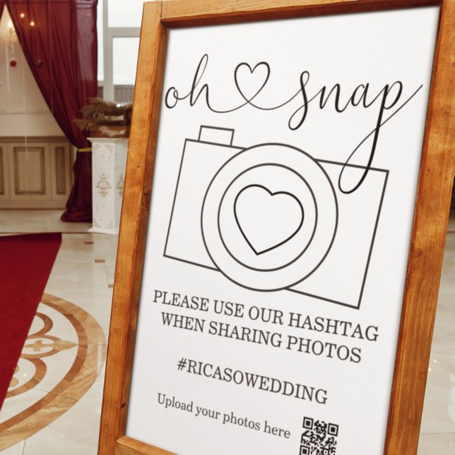 Oh Snap Wedding Photo Hashtag Personalised Poster (Creator Uploaded)