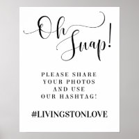 Oh Snap! Wedding Photo Hashtag Poster