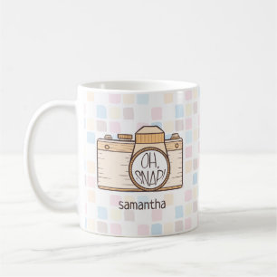 Oh Snap! Yellow Pastel Camera Coffee Mug