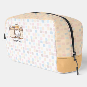 Oh Snap! Yellow Pastel Camera Toiletry Bag