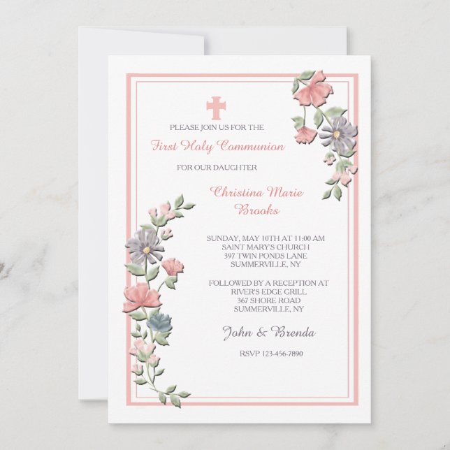 Oh So Pink Invitation (Front)