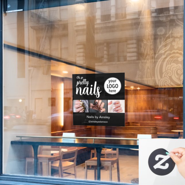 Oh So Pretty Nail Artist Script Logo Photo (Cafe Window)