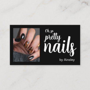 Oh So Pretty Nails Photo QR Code Social Icons Business Card