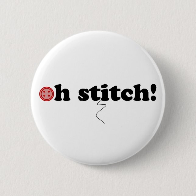 oh stitch! 6 cm round badge (Front)
