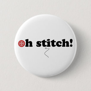 oh stitch! 6 cm round badge