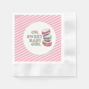 Oh Sweet Baby Girl Macaron Themed Baby Shower Napkin