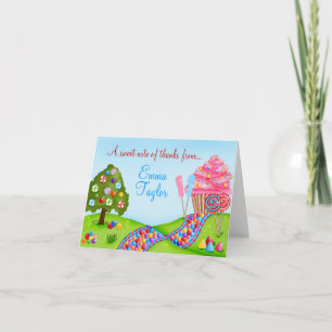 Oh Sweet Candy Cupcake Land Thank You Note Cards
